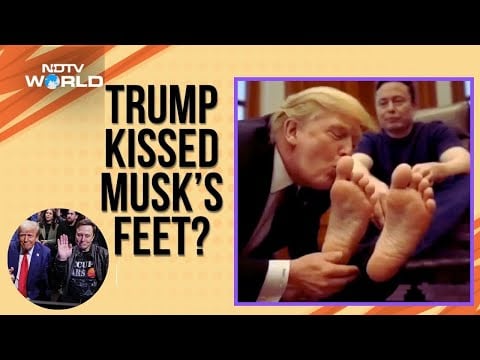 Trump Musk Kiss | Truth Behind Trump Kissing Musk's Feet Viral Video That Played In US Govt Office