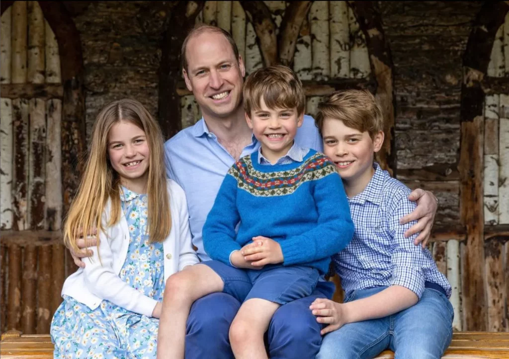 portrait of Prince William with his children