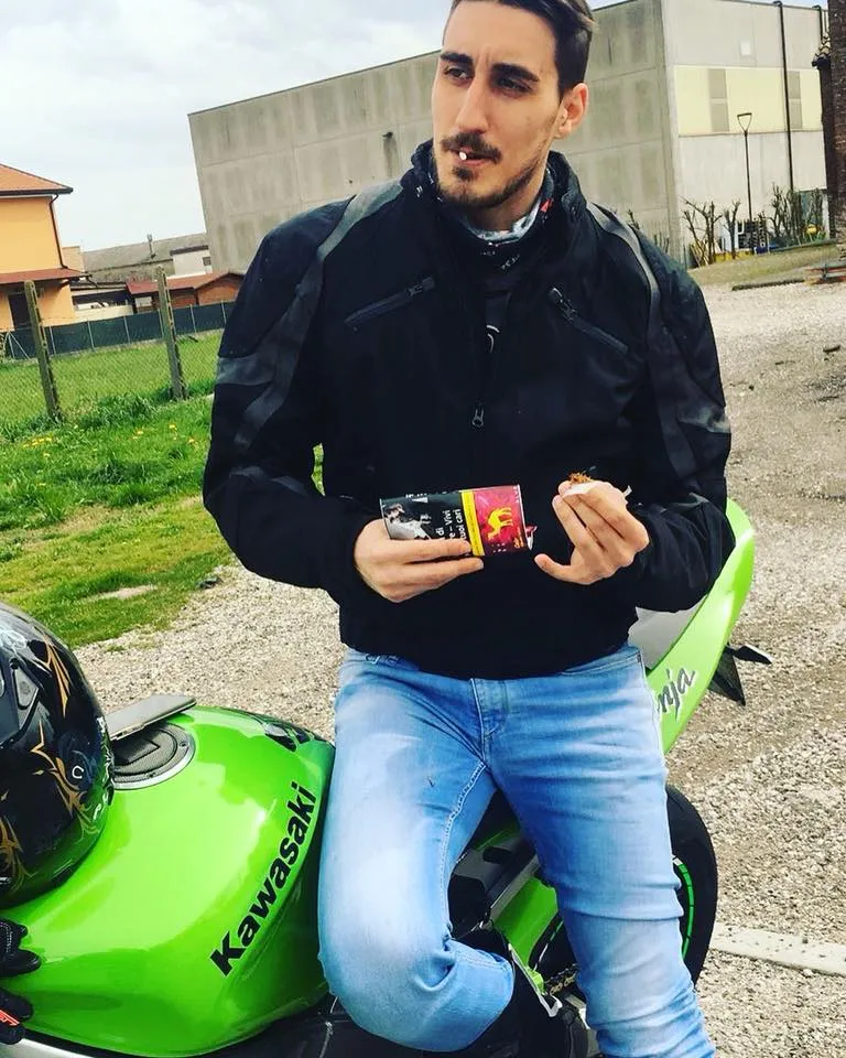 Andrea Mazzetto with his bike