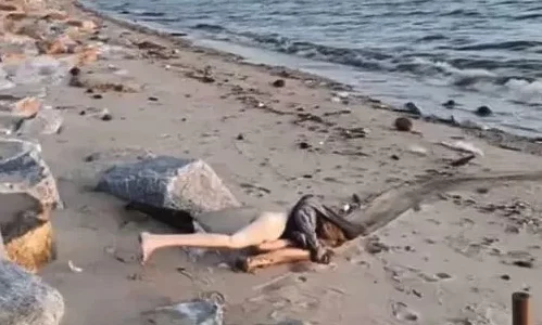 naked body that had washed up on the shore