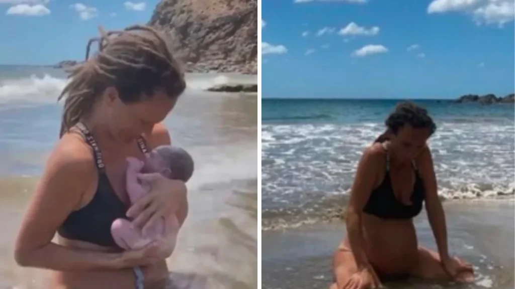 Woman Delivers Baby in Sync with Ocean Waves