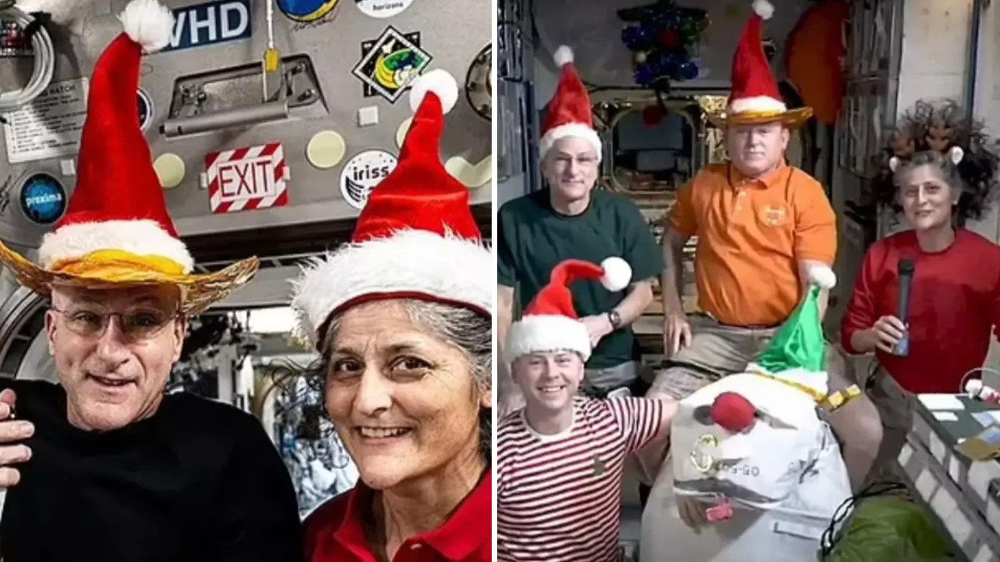 Stranded Astronauts Share Festive Christmas Photo