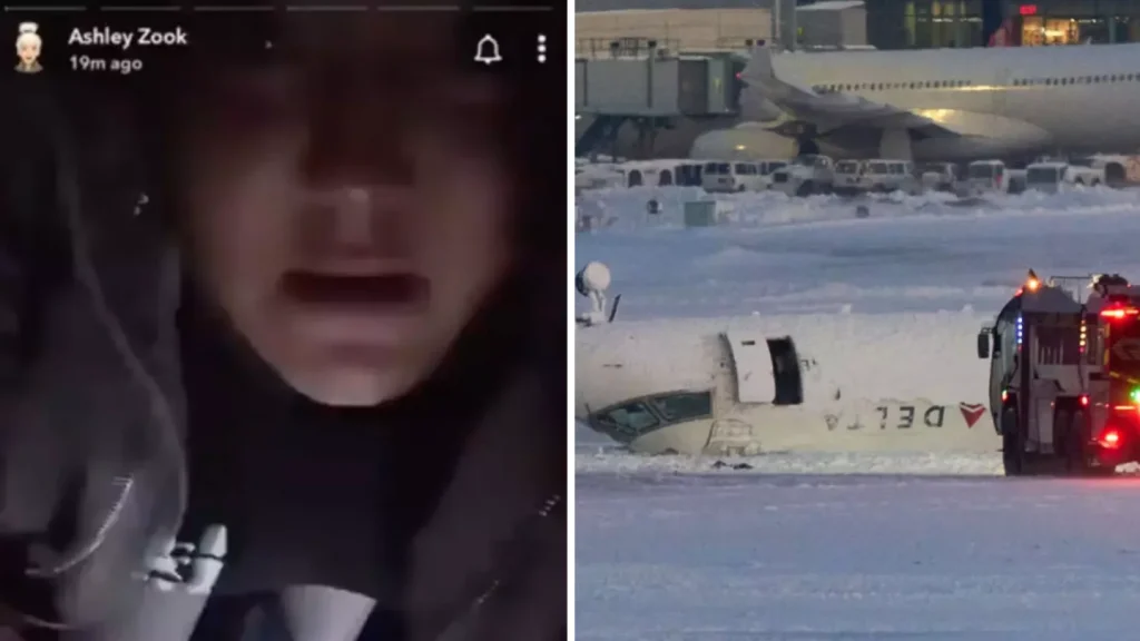 Passenger Video Shows Inside Delta Flight After Terrifying Upside Down Crash Landing