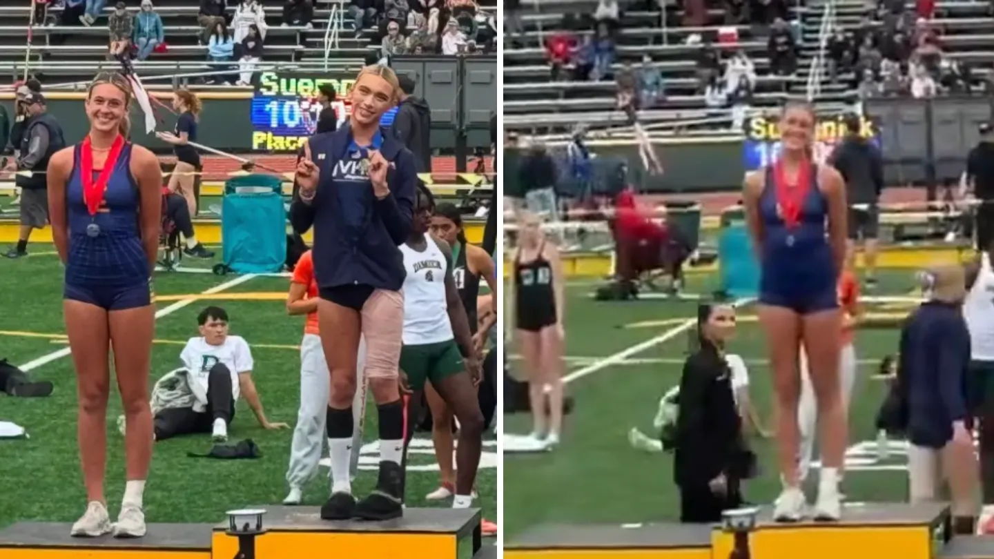 High School Girl Sparks Outrage and Applause After Posing as Winner Over Trans Athlete